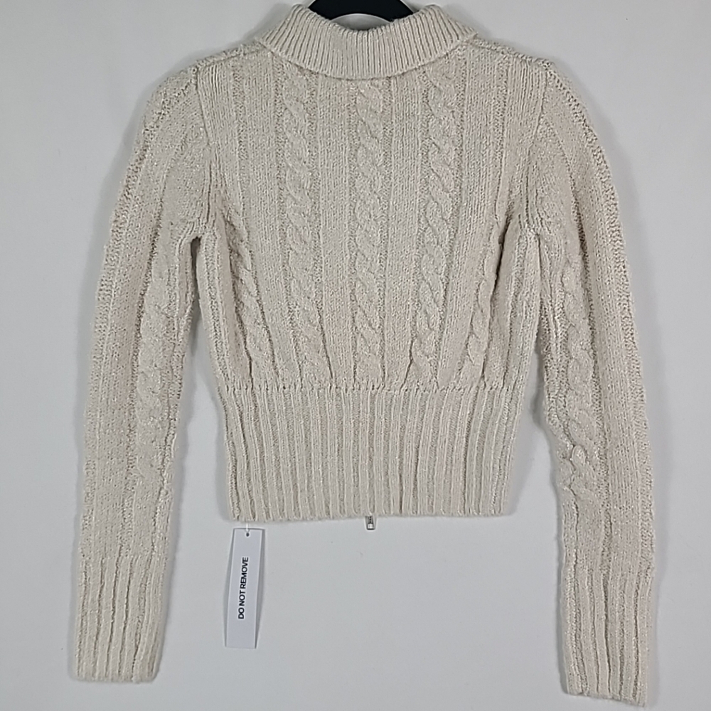 NEW Princess Polly Womens Jeller Zip Front Beige Super Soft Cardigan Sz US 2 - Picture 6 of 6